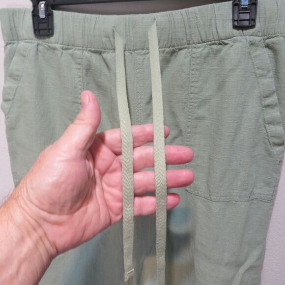 Thread & Supply Wide Leg Crop Pants Rayon/Linen Blend Size L - Picture 2 of 8